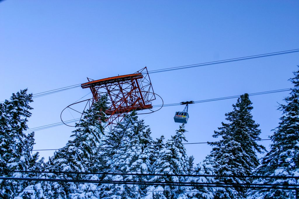 Stütze 2 von der Zahnradbahn - Die Größe wurde ganz besonders auch von der Zahnradbahn aus deutlich. Hier Stütze 2 im Winter. - © alpintreff.de / christian schön